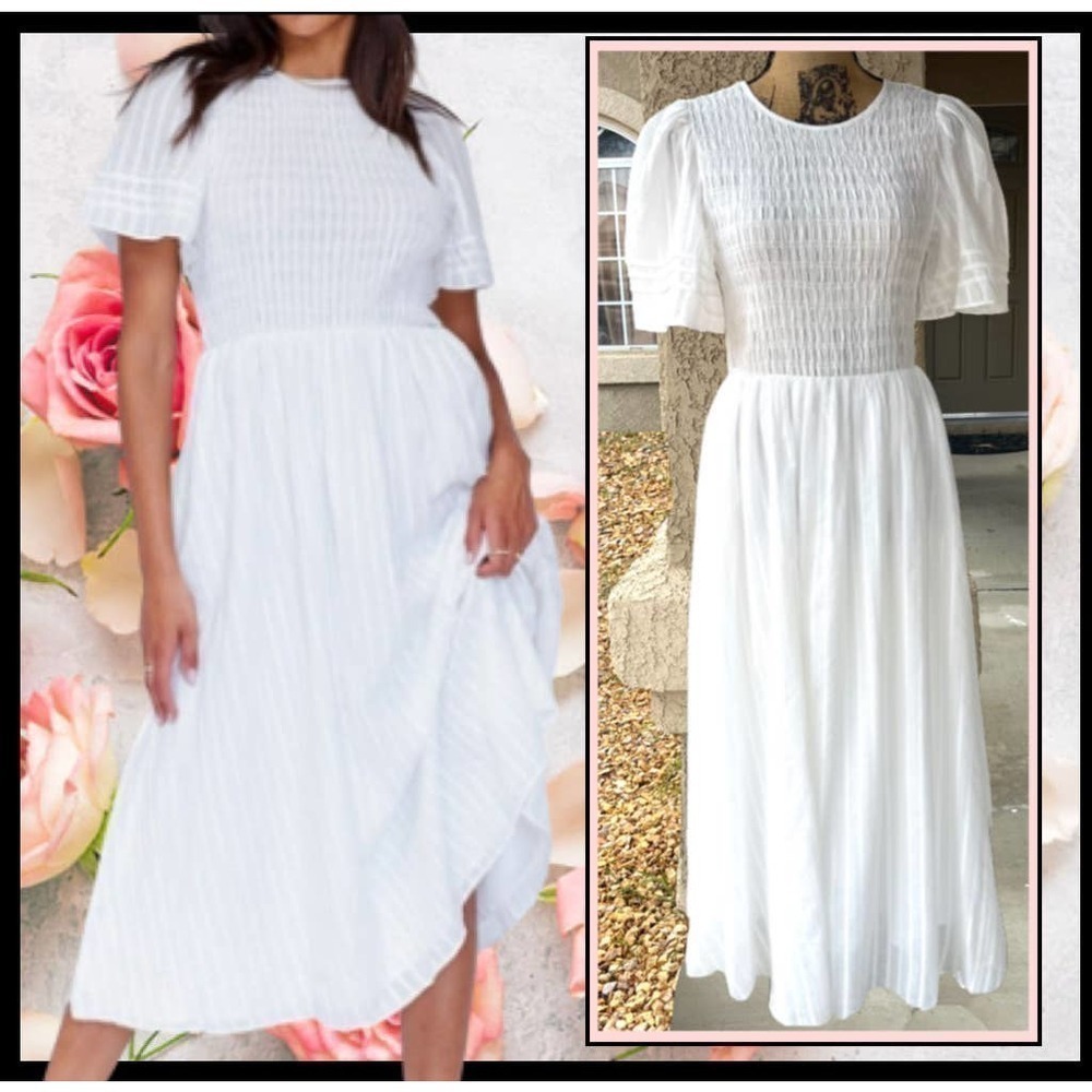 Princess Polly JAYLA White Midi Size 4